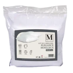 Lot 2 oreillers moelleux 60x60