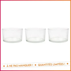 Lot de 3 coupelles en verre