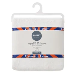 Lot de 2 protege oreillers 60x60