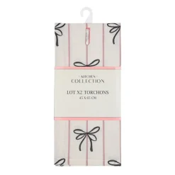 Lot de 2 tochons raye avec noeud