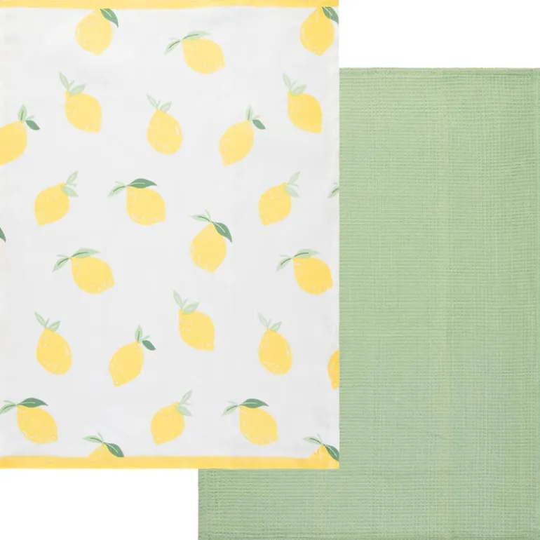Lot de 2 torchons citron 45*65cm