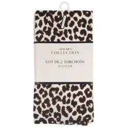 Lot de deux torchons leopard