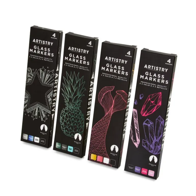 Marqueurs sur verre x4