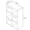 Meuble 6 cubes blanc 3 panieres
