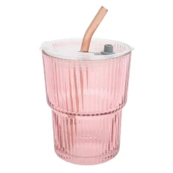 Mug en verre avec paille 4 a