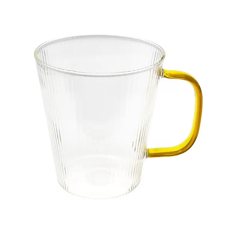 Mug strie transparent hanse jaun