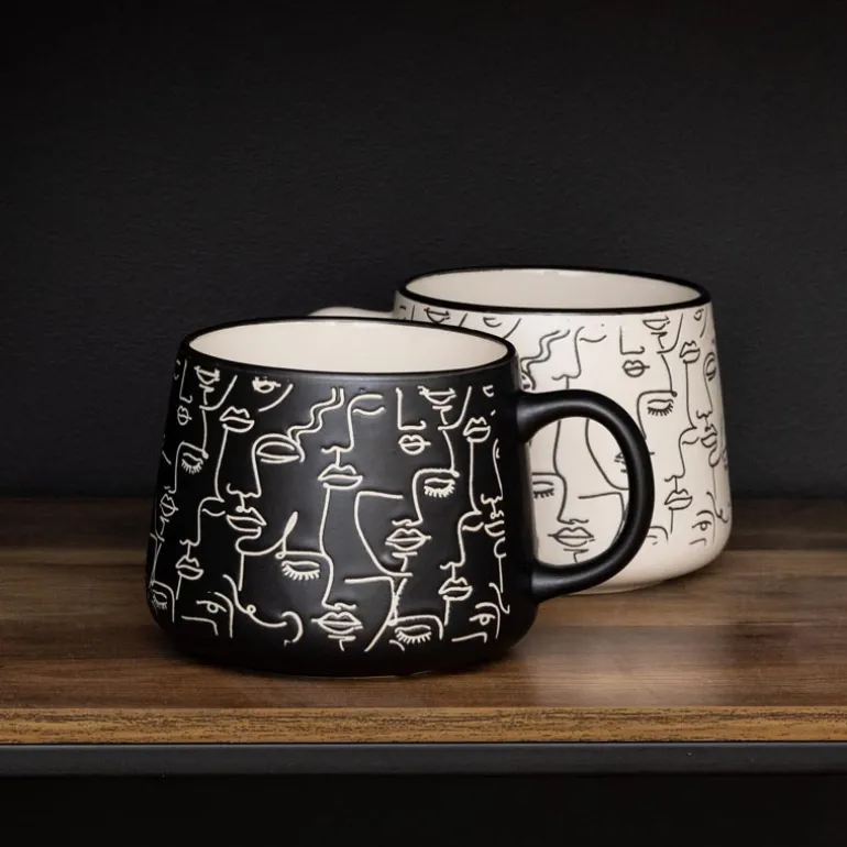 Mug visage noir/blanc 500ml