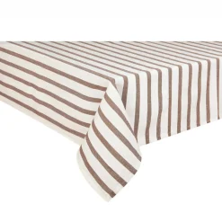 Nappe a rayure marron 140x240cm