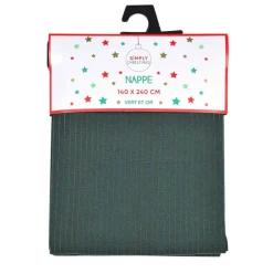 Nappe coton recycle vert et or