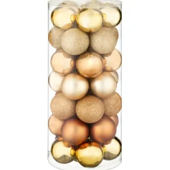 Pack 35 boules 6 cm champagne