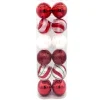 Pack de 12 boules 10cm rouge can