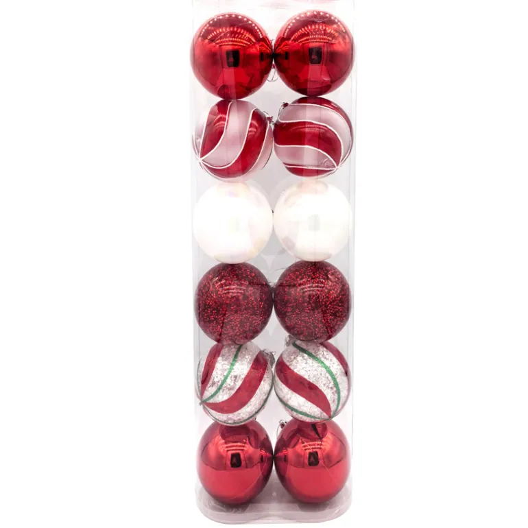 Pack de 12 boules 10cm rouge can