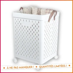 Paniere a linge a roulettes 67l