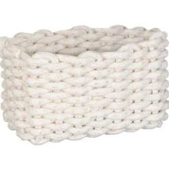 Paniere rangement en corde beige