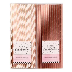 Paquet de 25 pailles metalisees