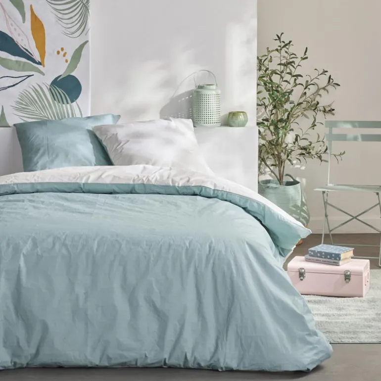 Parure bicolore 240x220 bleue