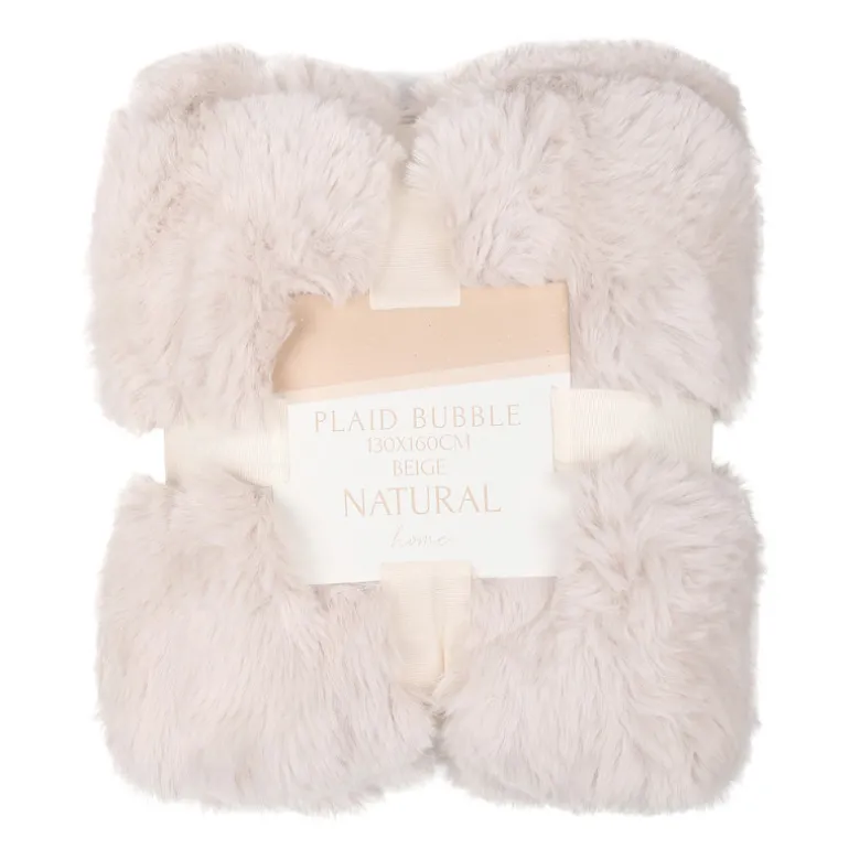 Plaid bubble beige 130x160cm