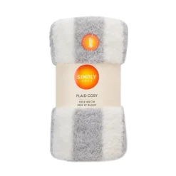 Plaid cosy 130x160cm gris et bla