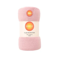 Plaid microfibre rose 130x180