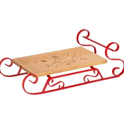 Plat de service traineau bois