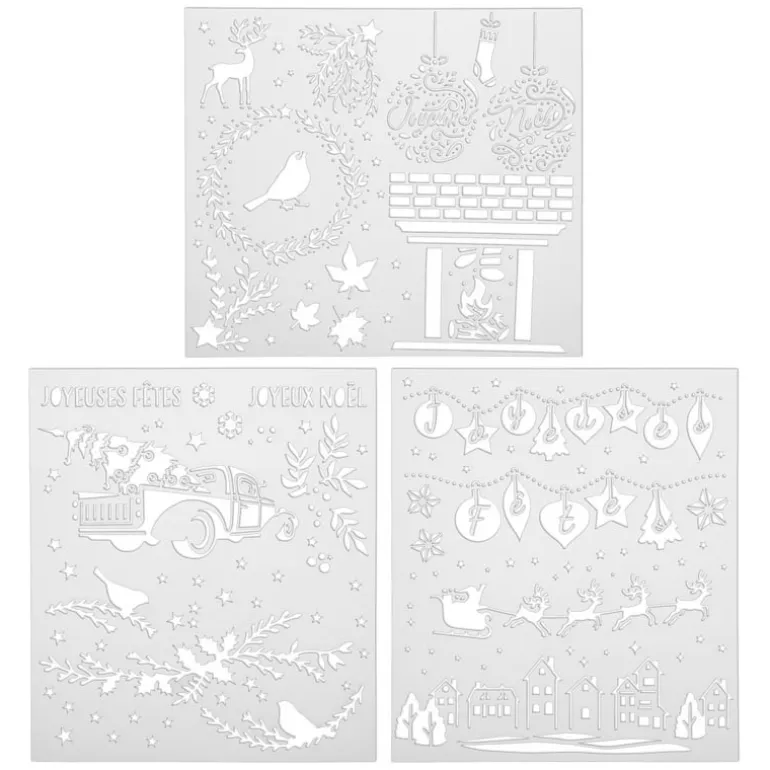 Pochoir de noel x3 - 42x37 cm