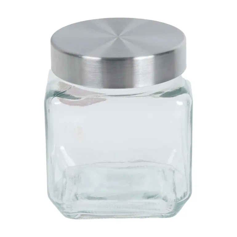 Pot en verre couvercle inox