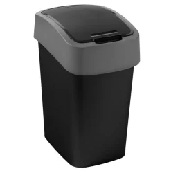 Poubelle 25 l flip noire/grise