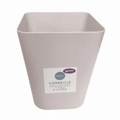 Poubelle plastique 6l beige