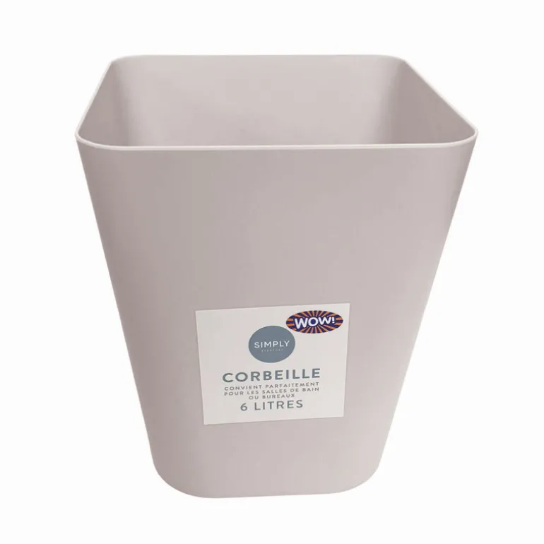 Poubelle plastique 6l beige
