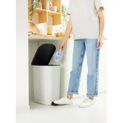 Poubelle ribo 40l blanc casse