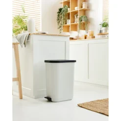 Poubelle ribo 40l blanc casse