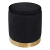 Pouf de rangement noir dore