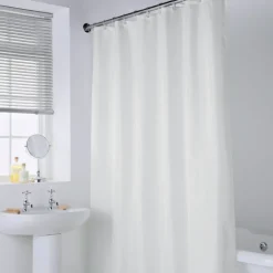 Rideau de douche polyester blanc