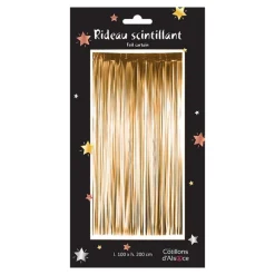 Rideau frange 100x200 cm or