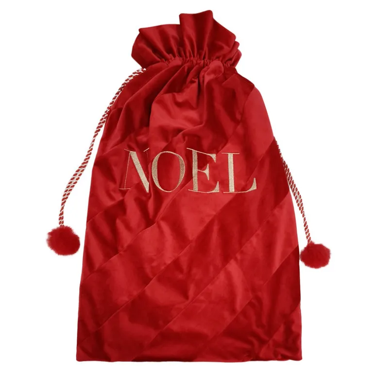 Sac de noel velours rouge noel