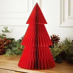 Sapin en papier rouge h30cm