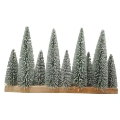Sapin enneige sur socle 28cm