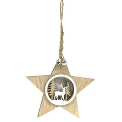 Sapin et etoile en bois a suspen