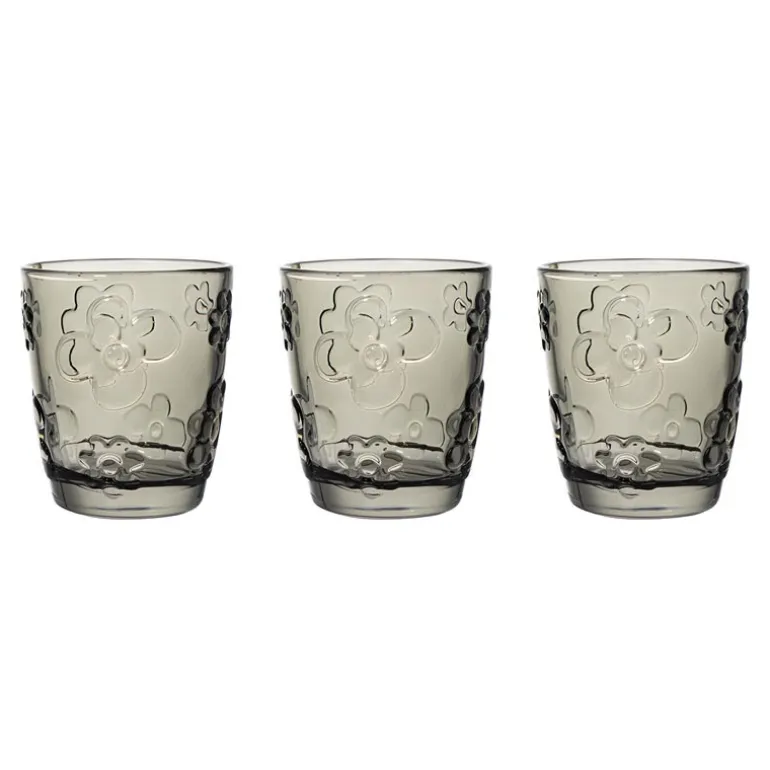 Set 3 verres motif floral