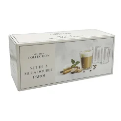 Set de 3 mugs double paroi