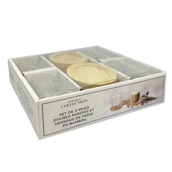 Set de 4 mugs et support a tasse