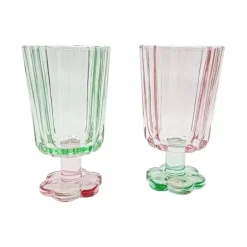 Set de 3 verres sur pied colores