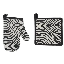Set de gant et manique zebre