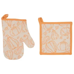 Set manique et gant ochre/ecru