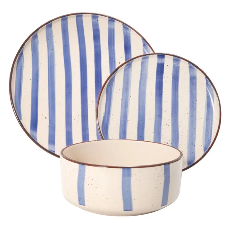 Set vaisselle 12 pieces rayures