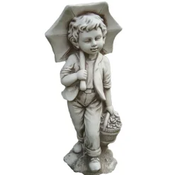 Statue fille/garcon parapluie