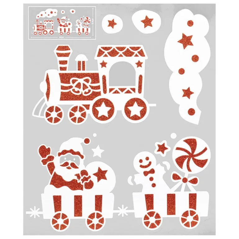 Sticker floque train 28x34