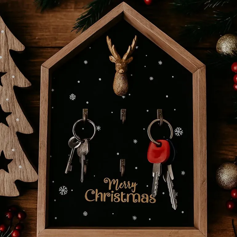 Support a cle noir et cert dore