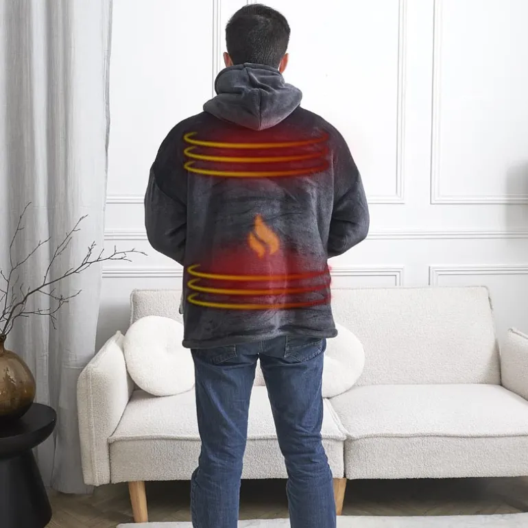 Sweat plaid chauffant gris