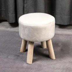 Tabouret pieds bois beige